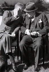 Roosevelt and Churchill deep in conversation at the Casablanca Conference, Morocco, January 1943
